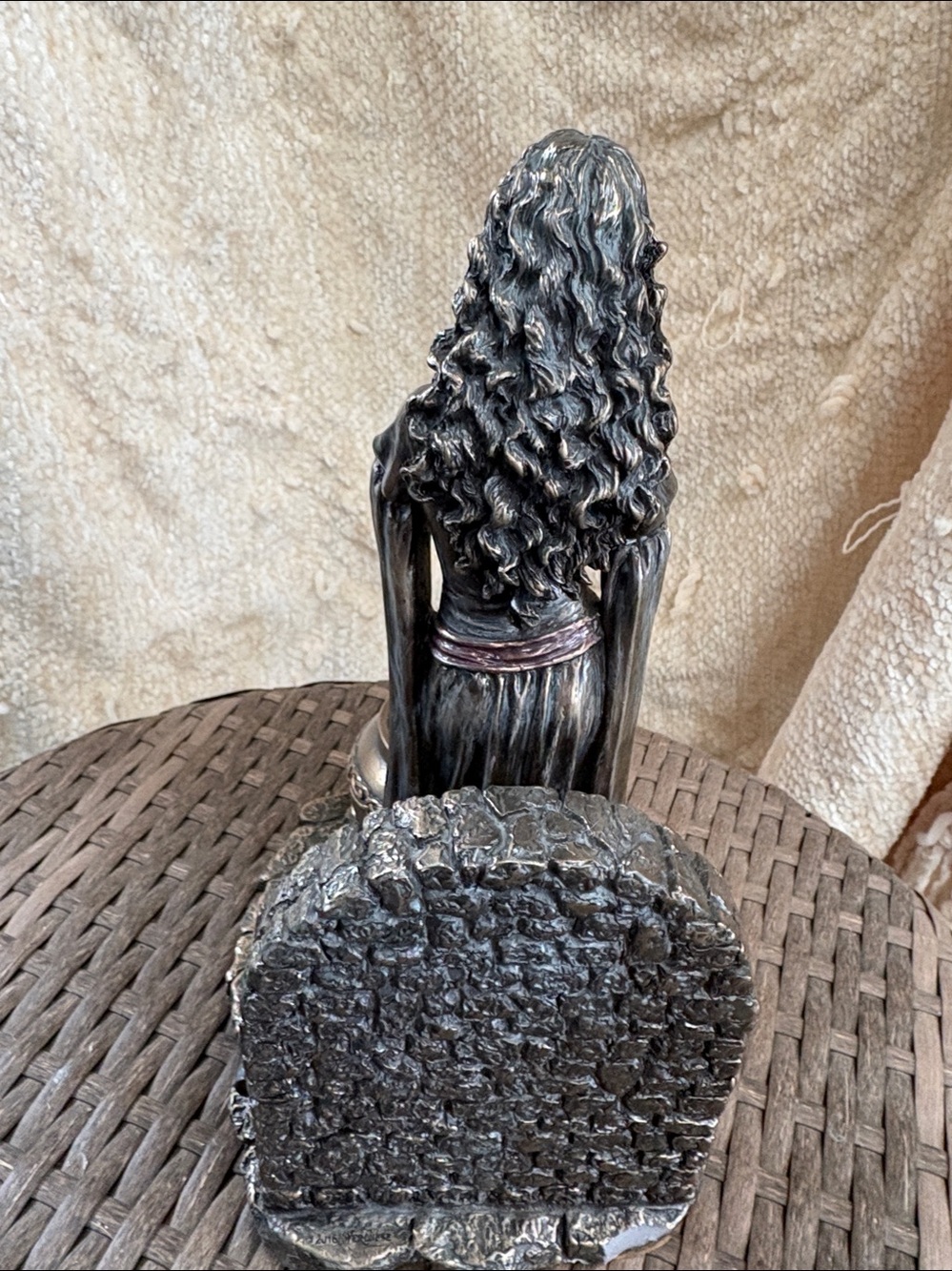 Brigid Statue Home Accent in Metallic Bronze with Red Flame - Picture 4 of 4
